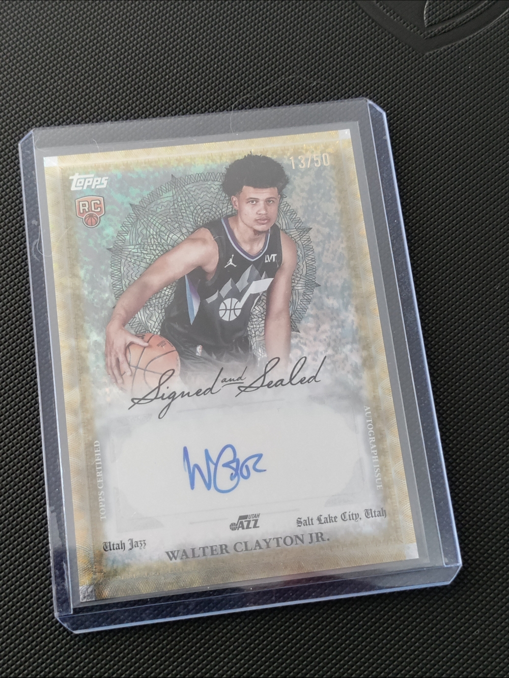 Topps NBA Walter Clayton Jr. Rookie Card GOLD, AUTOGRAPHED, 13/50